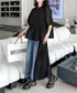 Side Pleat Denim Pants